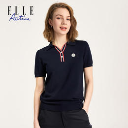 ELLE Active 夏季女装新款日常休闲时尚运动POLO短袖