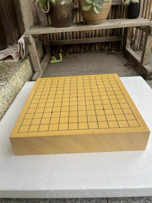 6厘米厚新榧独木小棋盘（一面13路一面9路）画线。 商品图3