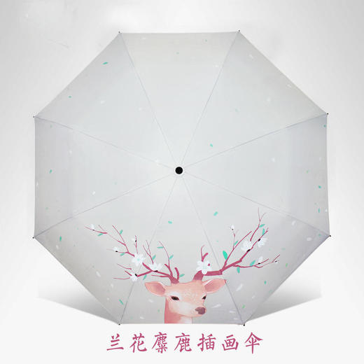 雨伞创意黑胶伞防紫外线庶阳伞小清新三折叠晴雨伞防晒小 黑伞 TQ008001花下懒猫 商品图10