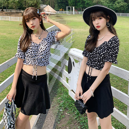 新款泳衣女游泳分体两件套大码时尚气质保守性感遮肉温泉泳装 商品图1