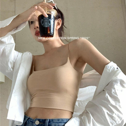 黛唯梵辣妹夏季新款白色纯欲风性感吊带小背心女装外穿内搭打底衫上衣潮 商品图3