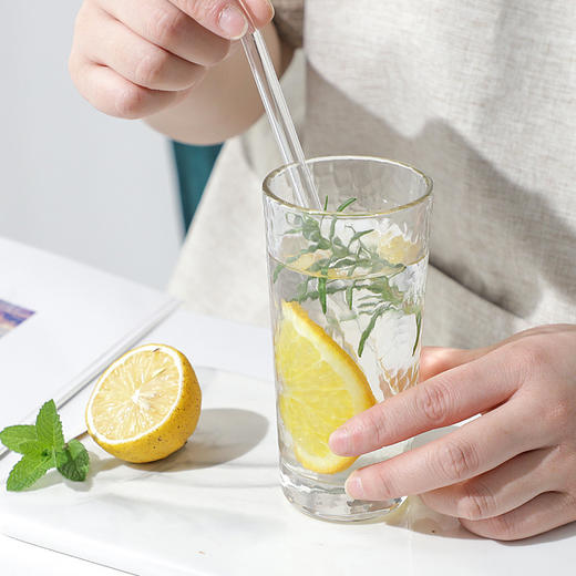 「日式锤目纹玻璃杯」玻璃杯子ins风透明金边锤纹冷水壶套装居家日用餐饮用具果汁奶茶杯子加厚 商品图2