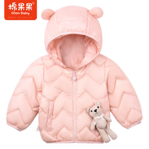 棉果果商场同款秋季新款女童保暖连帽轻羽绒外套M322102922537 商品图0