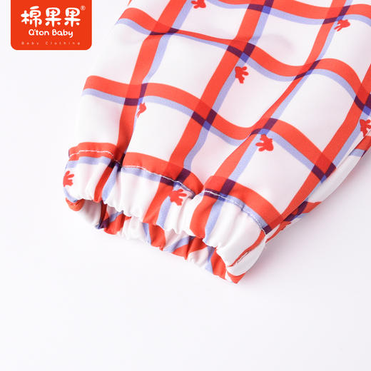 商场同款棉果果秋季新款男女童全棉里子经典格子连帽印花风衣外套M322100322465 商品图4