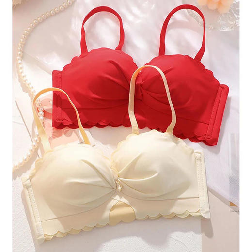 小胸聚拢内衣女学秋夏季薄款高档少女无钢圈聚拢无痕无肩带文胸罩 商品图9