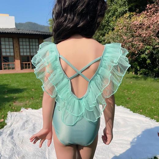 儿童泳衣连体女童泳衣专业小童新款韩版荷叶边可爱宝宝公主风 商品图1