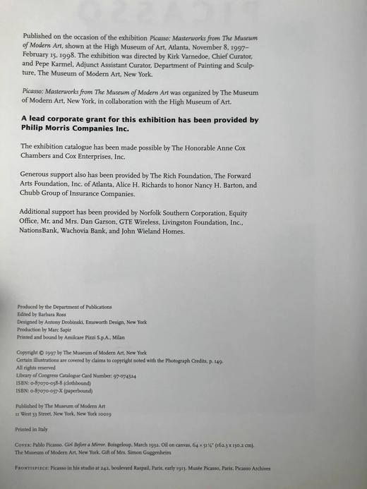 现代艺术博物馆藏毕加索画集 38幅彩色42幅黑白插图 精装大16开 商品图4