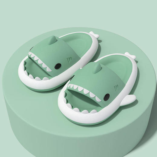 新品夏日凉鞋韩版白边鲨鱼拖鞋男女情侣居家用洗澡浴室防滑厚底可爱凉拖鞋 商品图8