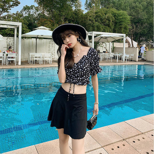 新款泳衣女游泳分体两件套大码时尚气质保守性感遮肉温泉泳装 商品图0