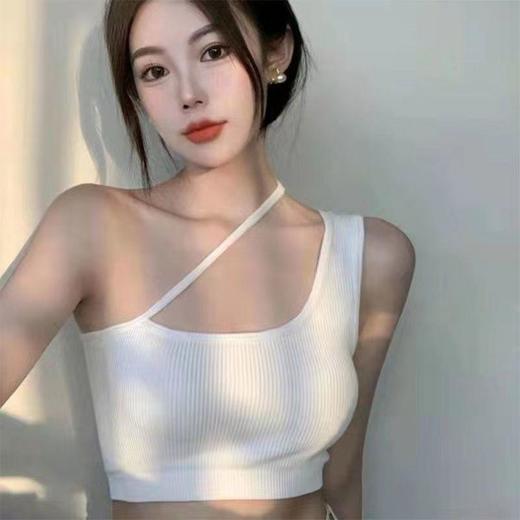 春秋新款带胸垫吊带背心美背性感斜肩一体无钢圈内衣裹胸外穿内搭 商品图0
