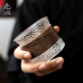 九皿耐热玻璃主人杯防烫加厚品茗杯个人杯家用功夫茶杯锤纹小单杯