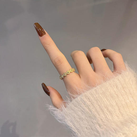 新款潮冷淡风纹理金属戒指女小众设计感ins风同款尾戒指环 商品图1
