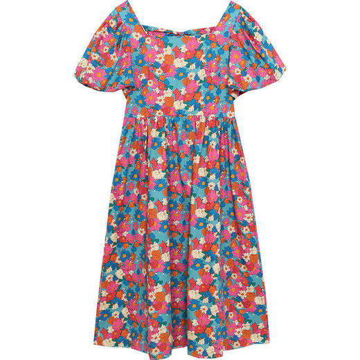 裙子女夏2022新款大码女装胖妹妹油画碎花裙子初恋复古温柔连衣裙 商品图3