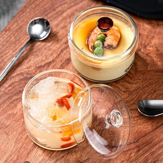 高硼硅玻璃耐高温蒸蛋盅家用蒸鸡蛋羹专用婴儿碗炖盅盖透明 商品图8