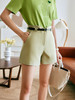 欧芮儿OLrain法式绿色休闲裤女夏季2022年新款高腰阔腿西装短裤 商品缩略图2
