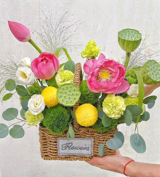 LUCKY----绣球玫瑰手提花篮六选一 商品图9