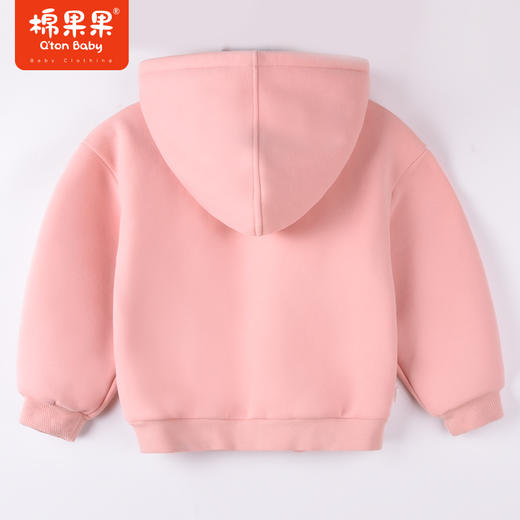 商场同款棉果果秋季新款女童粉嫩可爱绒面内里针织连帽复合绒外套M322100422460 商品图6