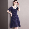 2022年新款收腰显瘦温柔风娃娃领短袖女中长款波点连衣裙  QB-LL89036 商品缩略图0