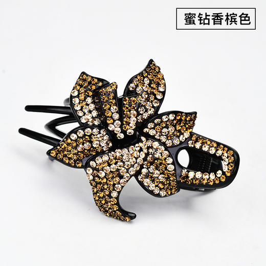 LBE三齿夹盘发抓夹头饰 韩国优雅个性水钻发卡一字鸭嘴成人发夹 商品图4