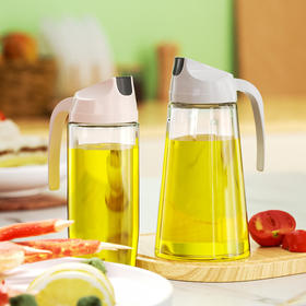 「解决油渍漏出！无铅玻璃材质」油瓶不锈钢油嘴开合大容量玻璃油壶厨房用品家用酱油醋瓶