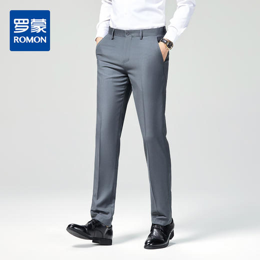 【含绵羊毛】罗蒙西裤男士正装商务通勤休闲百搭抗皱免烫直筒长裤男 商品图1