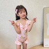 儿童泳衣女小童新款连体可爱宝宝印花蝴蝶结游泳度假 商品缩略图0