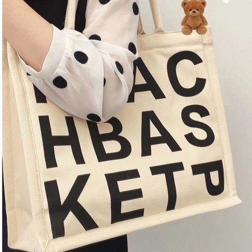 2022新款质感托特包字母小众大容量帆布包大学生上课单肩包 商品图2