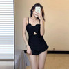 泳衣女连体新款韩版泳衣专业荷叶边纯色性感美背显瘦度假 商品缩略图0