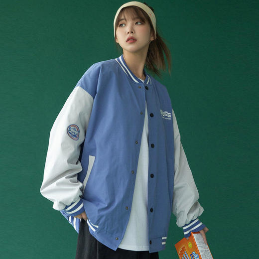 外套女春秋宽松棒球服2021新款盐系炸街原宿风上衣短款夹克ins潮 商品图2