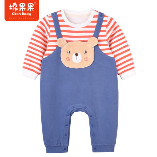商场同款棉果果秋季新款男女童可爱舒适假两件连体衣爬服外穿M322722222483 商品图2