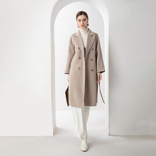 Avann双排扣长款100%羊毛大衣801 商品图2