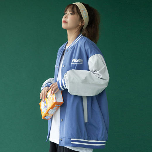 外套女春秋宽松棒球服2021新款盐系炸街原宿风上衣短款夹克ins潮 商品图3