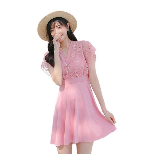 泳衣女连体专业泳装法式优雅时尚纯色保守显瘦遮肉度假泡温泉 商品图2