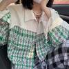 22早春新款上衣学院风绿色vintage小香风百搭韩版夹克早春外套 商品缩略图3