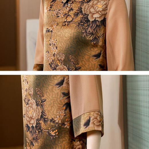 DP1456 真丝大码绣花桑蚕丝衬衫女2022夏季新款领宽松洋气显瘦印花上衣女 商品图7