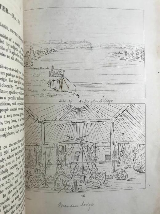 1844年 北美印第安人的礼仪、风俗和状况（全2卷） 数百幅版画插图 全真皮精装16开 商品图10