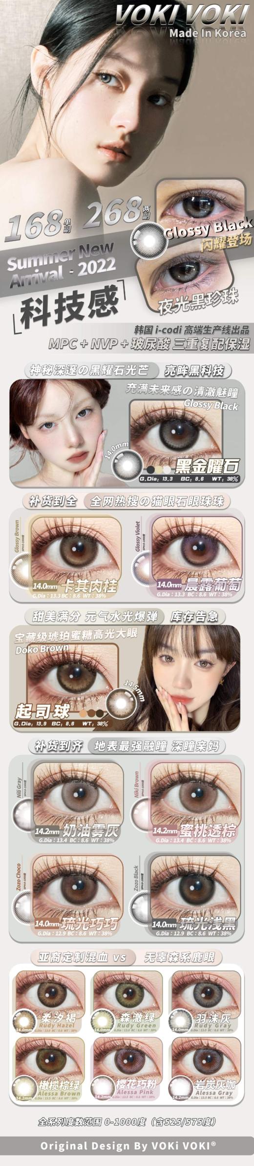 【小红书推荐款】voki voki ，蜜桃透棕，年抛/直径14.2/着色13.4，168/一副，268/两副 商品图13