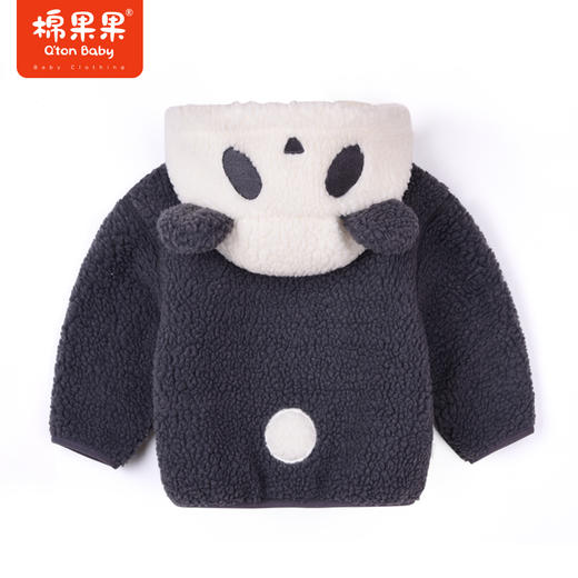 商场同款棉果果秋季新款小熊猫男女童可爱萌萌哒连帽大颗粒羊羔绒外套M312100422494 商品图7