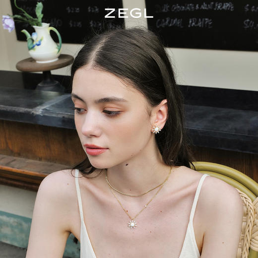 ZEGL设计师幻野系列星芒耳钉女夏季2022年新款潮耳环925银针耳饰 商品图4