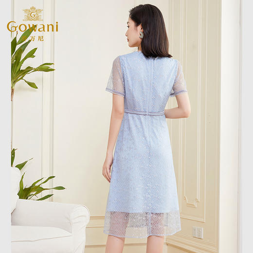 乔万尼连衣裙新款法式经典款小个子气质收腰蕾丝DF2E423 商品图4