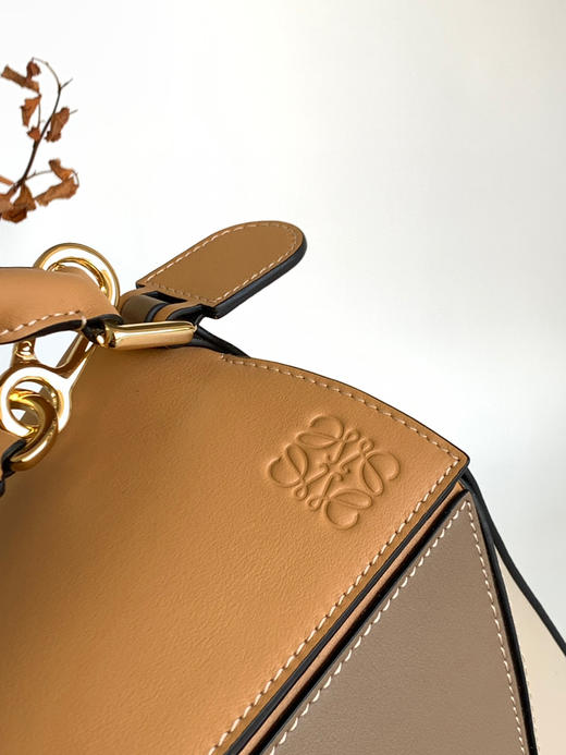 Puzzle Bag（中号29CM）-棕黄拼褐色米白 商品图4