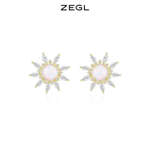 ZEGL设计师幻野系列星芒耳钉女夏季2022年新款潮耳环925银针耳饰 商品图0