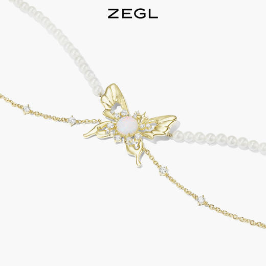 ZEGL设计师幻野系列蝴蝶人造珍珠项链女高级设计感小众叠戴锁骨链 商品图1