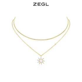 ZEGL设计师幻野系列双层叠戴星星项链女高级设计感小众夏季锁骨链