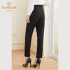 乔万尼黑色裤子夏季女薄款新款梨形身材显瘦长裤DF2F425 商品缩略图3