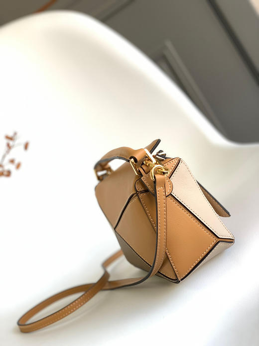 Loe*we Puzzle mini-棕黄拼褐色米白 商品图2