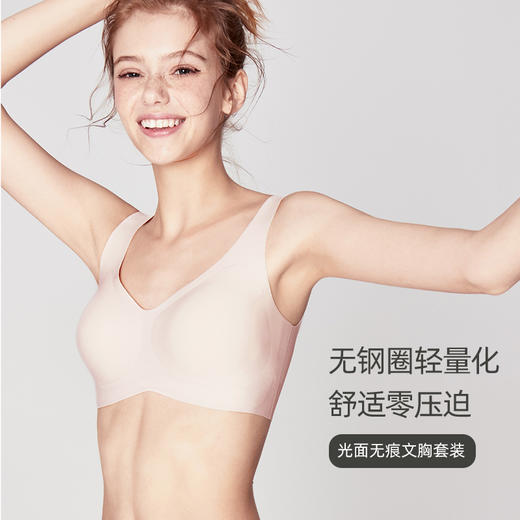 【扭蛋机】无痕内衣好奇蜜斯女夏季薄款背心式文胸无钢圈大胸显小无尺码夏天吉恩 商品图2