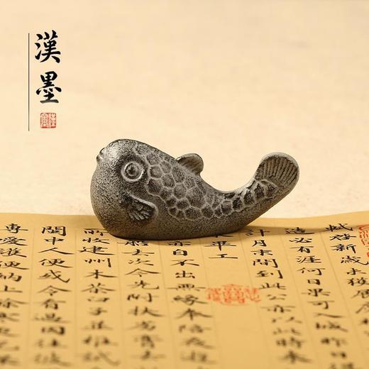 创意铸铁河豚文镇金属学生小摆件笔搁笔置镇纸镇尺文房四宝 商品图5