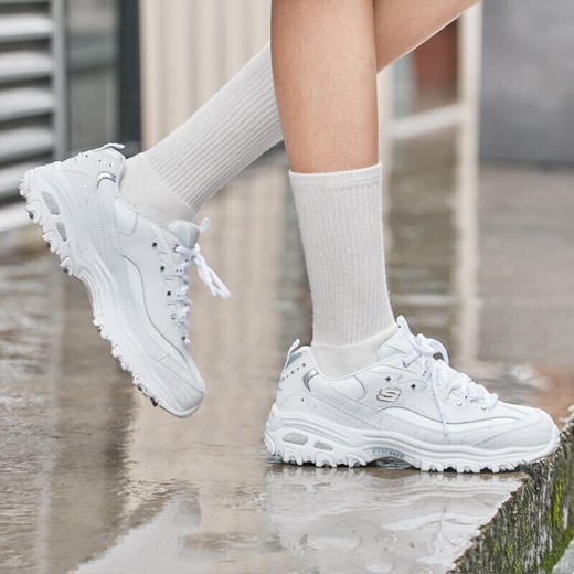 斯凯奇Skechers厚底松糕老爹鞋女士天使鞋小白鞋休闲运动鞋 11979-WSL 商品图1