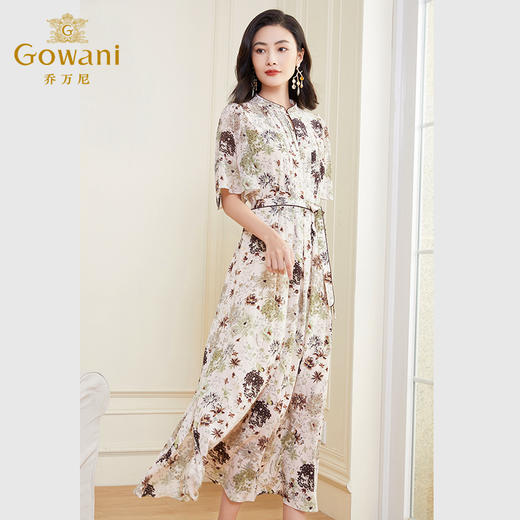 乔万尼真丝连衣裙女夏季新款重磅高端双层真丝桑蚕丝长裙DF2E417 商品图4